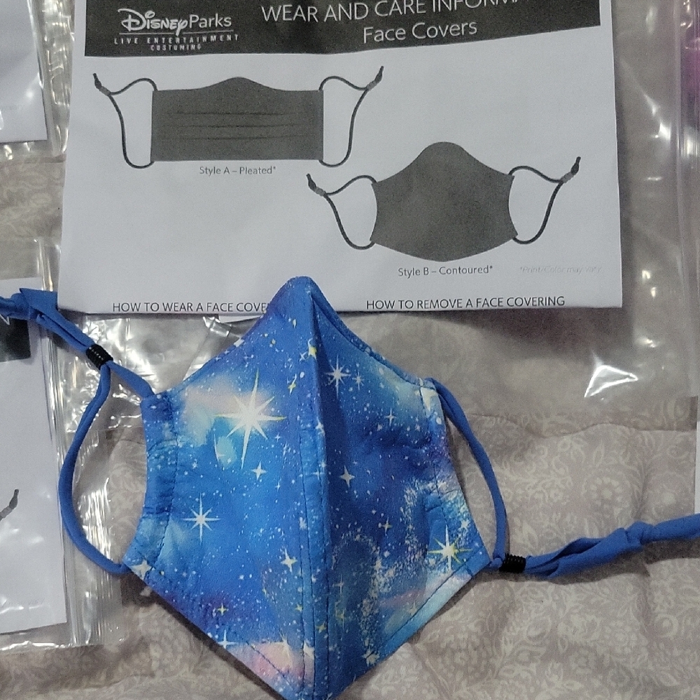 2 Disney Parks Blue Starry Face Masks
